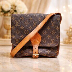 Authentic Louis Vuitton Cartouchière MM Monogram Crossbody Bag 200-120125